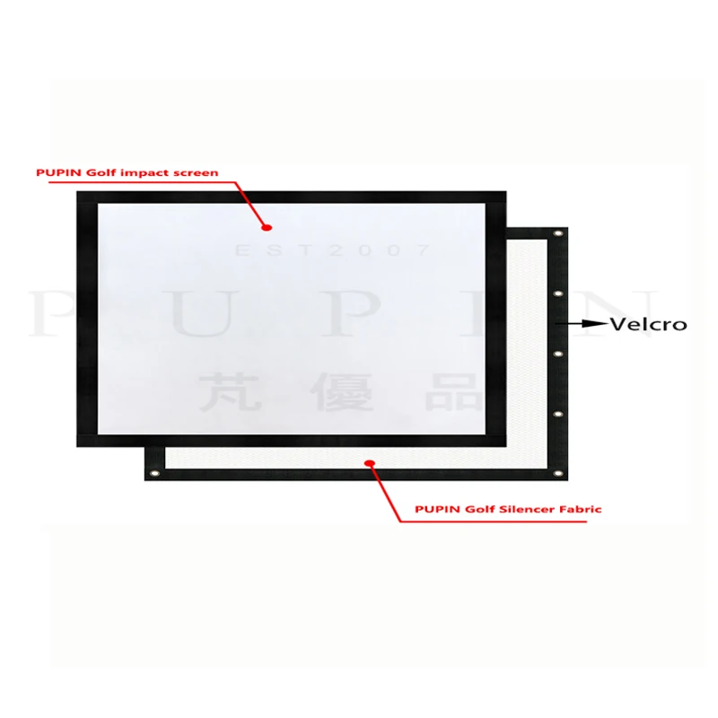 91x146inches golf simulator screen 231cmx370cm Wholesale price HD impact screen ratio 16:10 golf projection screen