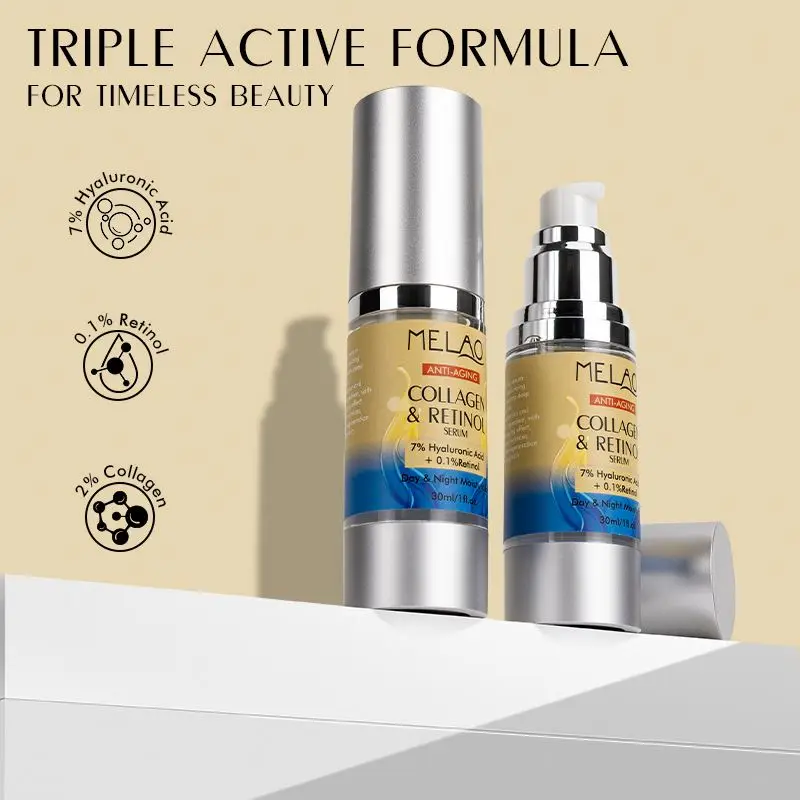 OEM/ODM MELAO Collagen Botanical Stem Cells Skincare Serum Hyaluronic Acid - Anti-aging Day & Night Retinol Face Serum