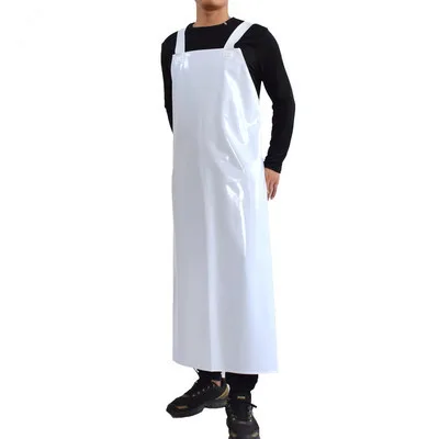 Hot selling polyurethane waterproof white welding plastic butcher PU apron