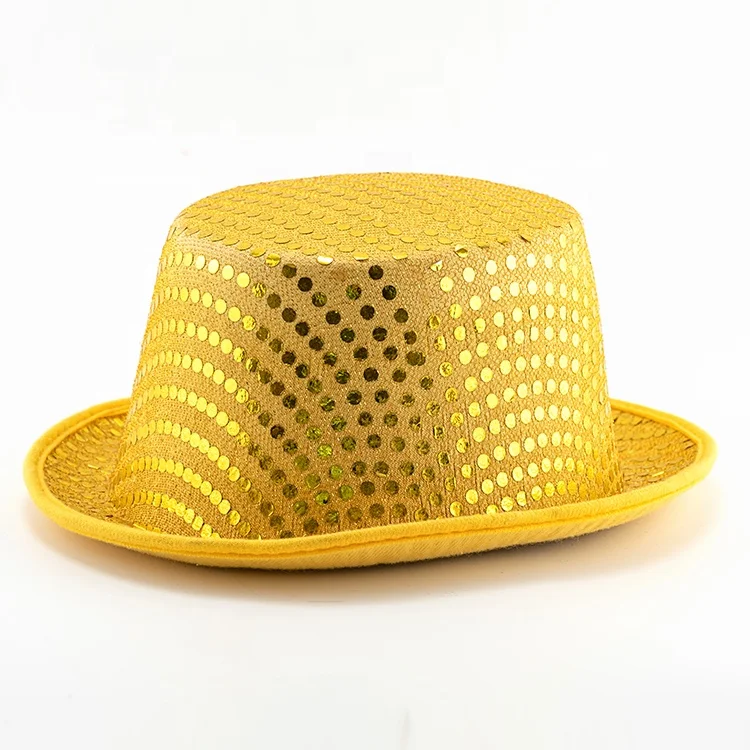Hot Sale Novelty Jazz Hat Sequin top hat Party Carnival Magician Hat