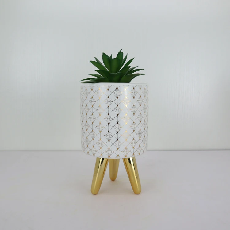 wholesale modern ceramic artificial flower pot set for home decor