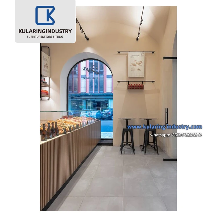 2022 Small Bakery Shop Interior Design Cake Display Counter Cafe Pastry Shop Furnitures For Sale