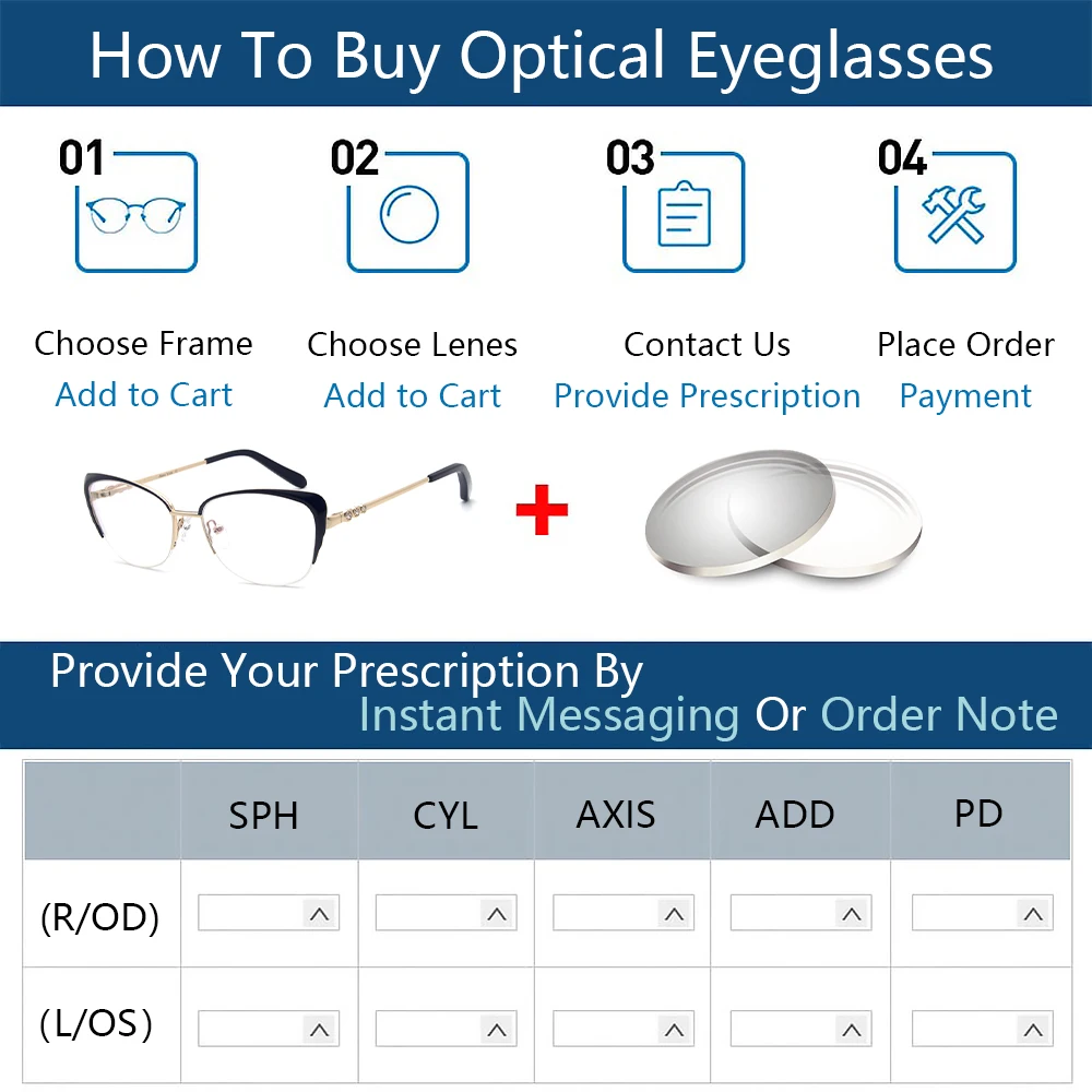 Eyeglasses Rimless Frames Spectacles Glasses Stainless Steel Prescription Myopia Cat-Eye Women Lady New Best Fashion FVG7001