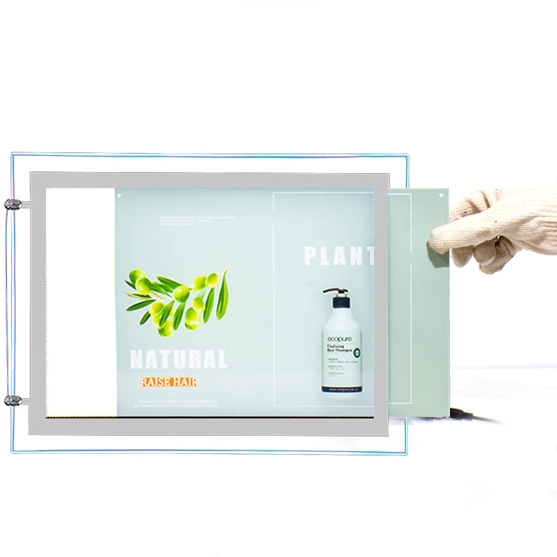 Custom Size Advertising Outdoor Crystal Led Light Box Real Estate Window Display Frame Hanging Light Box