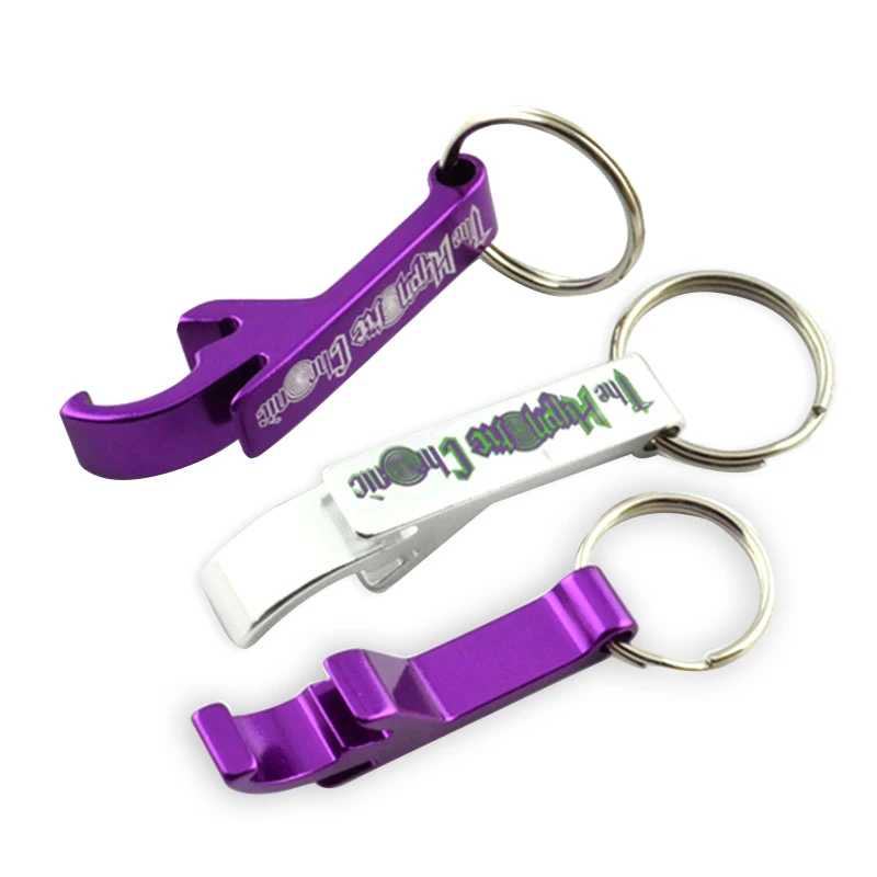 Hot Sale Oem Factory Direct Sale Aluminum Blank Key Ring Custom Logo Can Wine Openers Key Chain Keychain With Bottle Opener