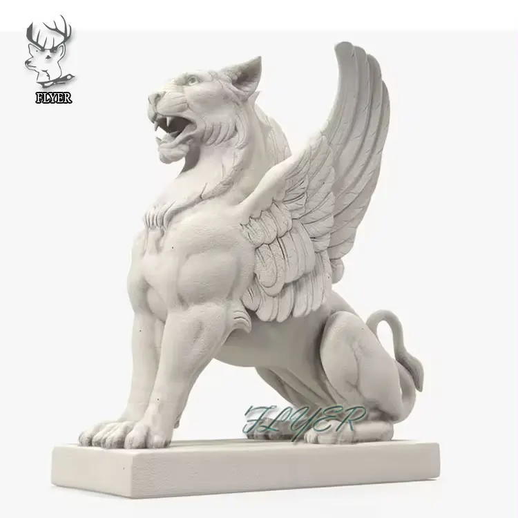 Manufacturers direct life size hand carved garden statues marble griffin statue