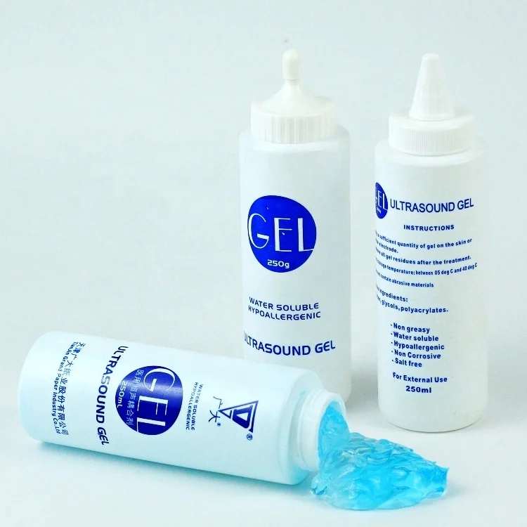 blue and transparent Wholesale medical ultrasound transmission gel and ecg gel
