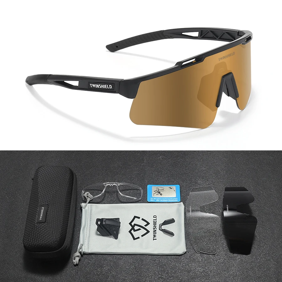 Hot Selling Twinshield Brand Sunglasses Outdoor Extreme Men Sport Glasses UV400 Riding Fishing Cycling Sun Glasses