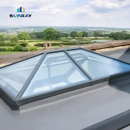 Sunshine Building Series Smart Sensor Automatic Large Aluminum Alloy Glass Skylight High Rate Window Type for Living