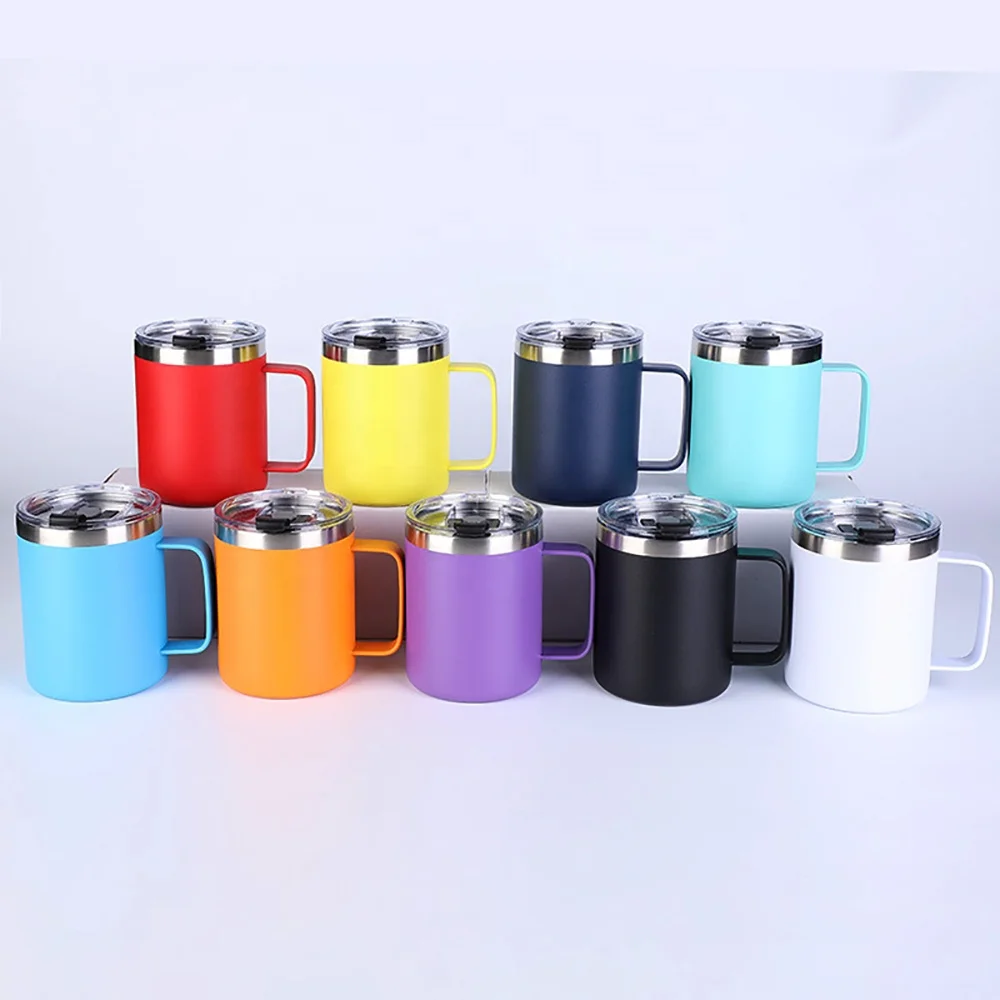 Coffee mug double walled stainless steel coffee cup keep drink hot And Cold vacuum tumbler with handle