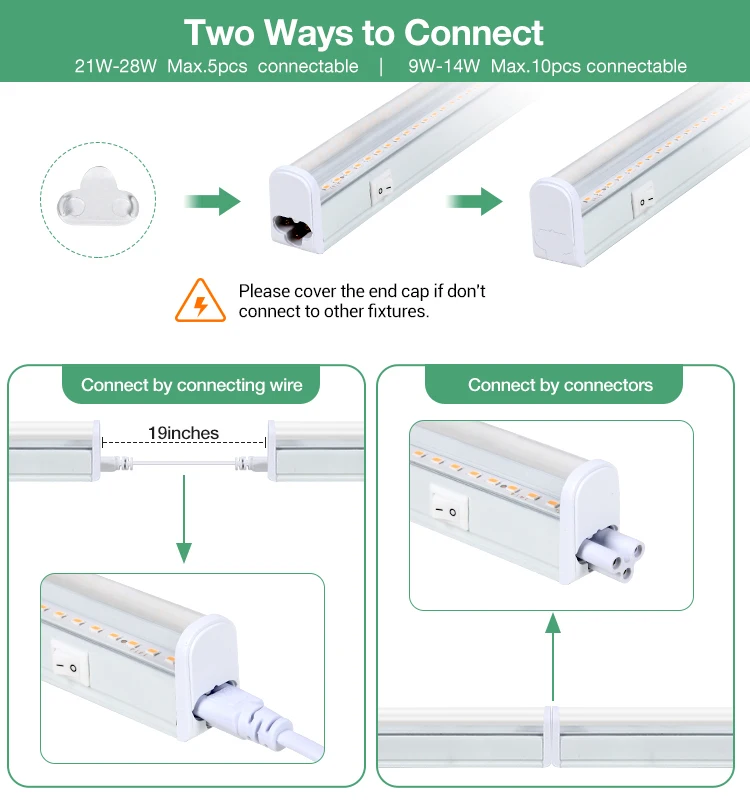 INNOLUX Samsung LM301H full spectrum grow tube 2ft grow light Kits 4pcs/set 48W for veg tomatoes potatoes