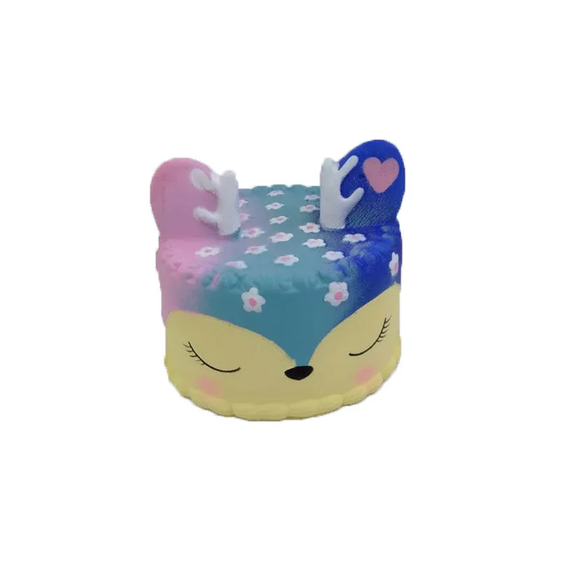 Pu Foam Anti-stress Antler Cake Custom Cake Stress Ball Pu Food Promotional Cute Animal Cakes Squishy Toys Gift