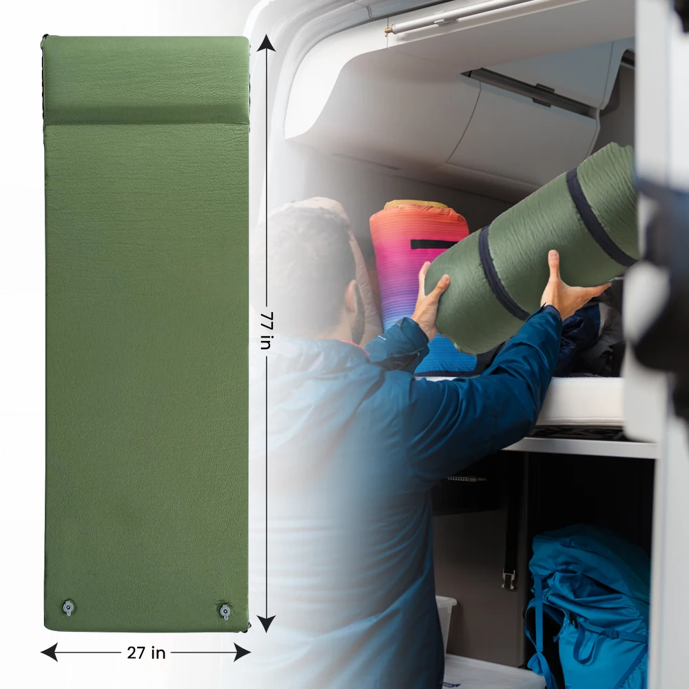 2024 Ultralight Sleeping Pad Automatic Inflatable Camping Mat For Backpacking Traveling Compact Air Foam Mattress