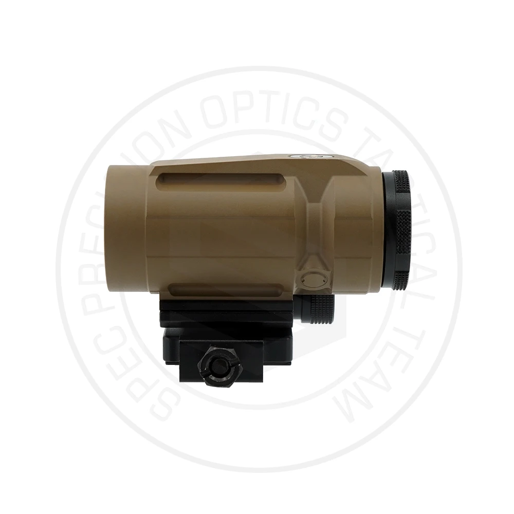 Tactical Juliet5 Magnifier Optics Scope 5X Red Dot Magnifier With Push Button Flip to Side Mount TAN Color