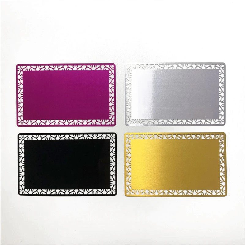 Factory Price Die Cut Metal Credit Card Metal Vip Member Gold Business Cards With Laser Engraving Logo