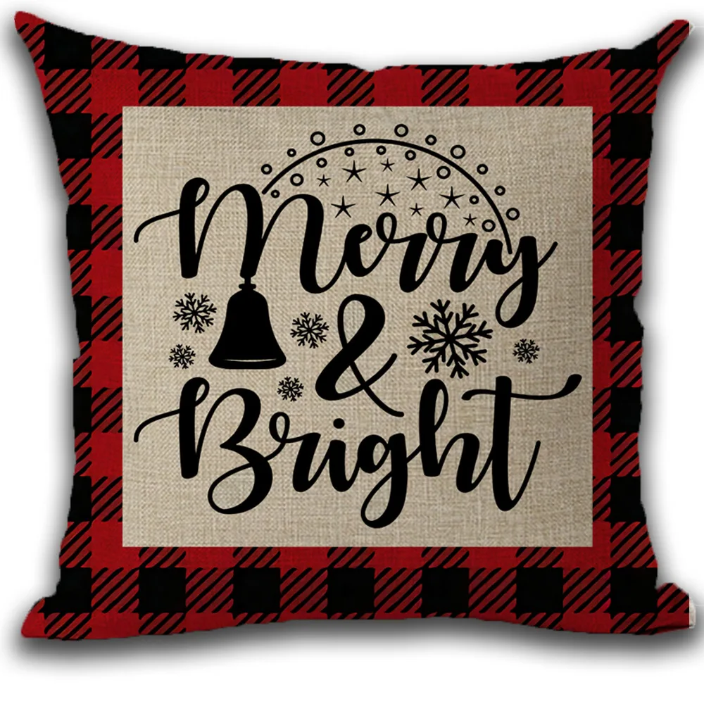Merry Christmas Decorations for Home Xmas Cushion Cover Christmas Ornament Pillowcase Natal Navidad 2023 New Year Gifts 45x45cm