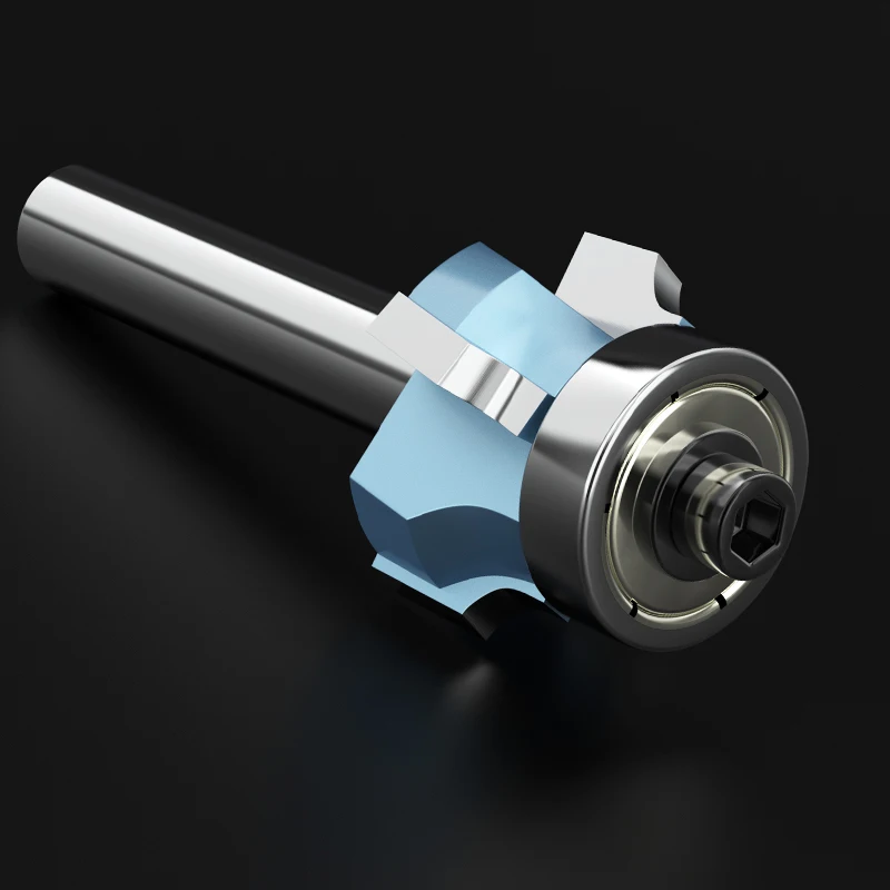 HUHAO four flutes round over flush trimming bit classical plunge router bits woodworking milling cutter with bearing