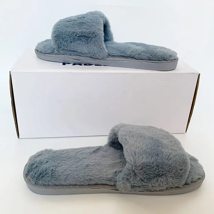 USA New Arrival Women Anti-slip Plush Slippers Cotton Fur Thick Sole Home Slippers WINTER