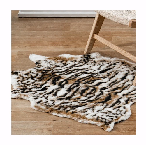 Premium Durable Cowhide Faux Cow Hide Modern Animal Area Rug Stylish Calf Hide Print Faux Fur Rugs for Bedroom Western Decor