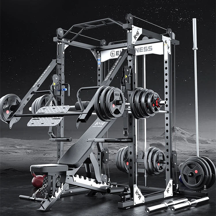 2022 New Home Body Building Cable Crossover Multifunctional Weight Lifting Training Power Cage Squat Rack Gym Smith Machine
