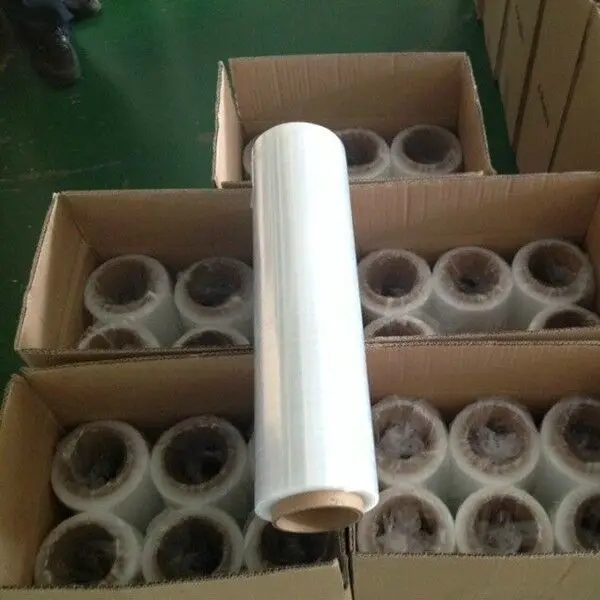 manufacture pe clear stretch wrap film plastic waterproof pallet packaging adhesive cast hand stretch film shrink wrap rolls