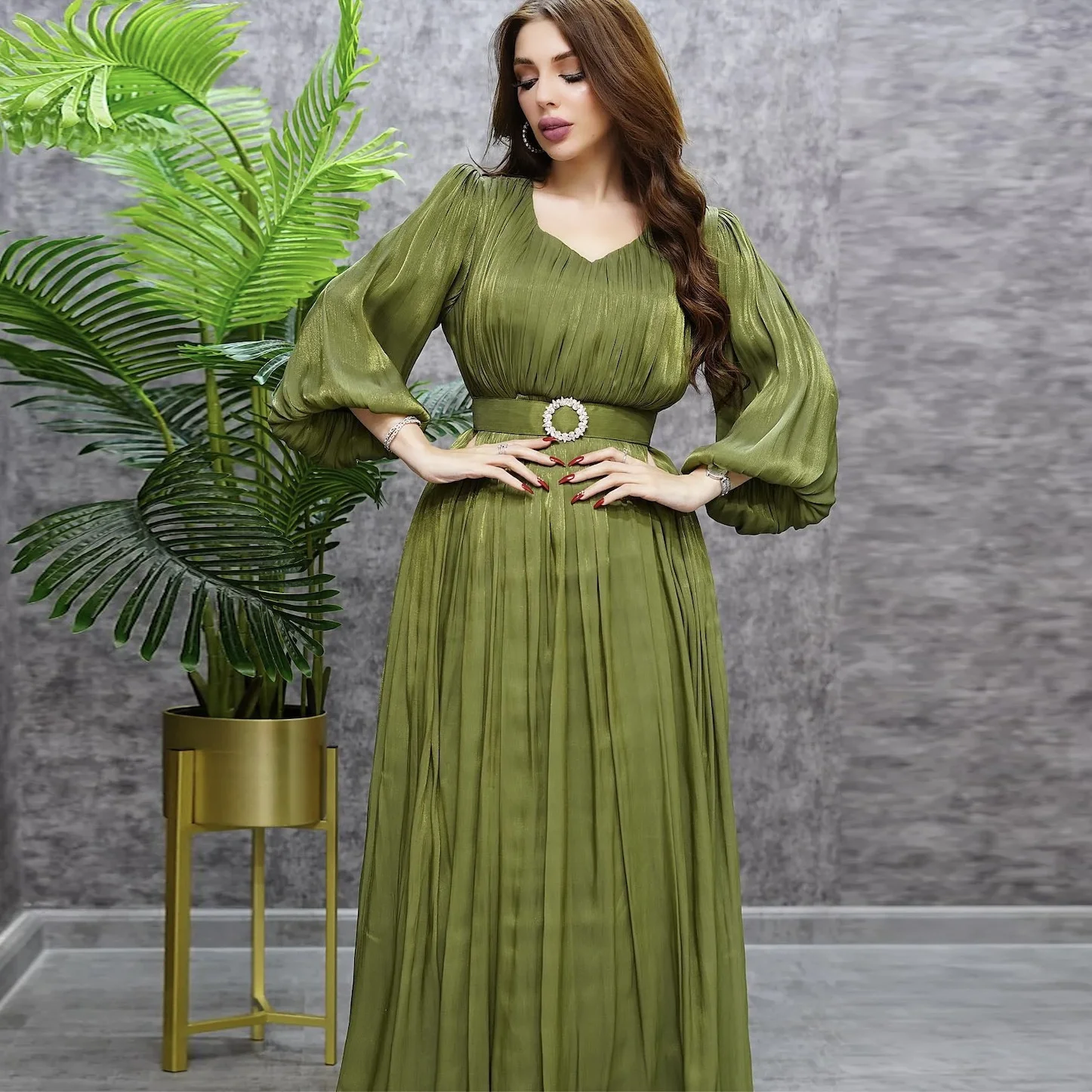 2024 Latest Designs Turkey Ethnic Clothing Eid Muslim Women Dress Shiny Party Abaya Robe Femme Musulmane Kaftan Islamic Dubai