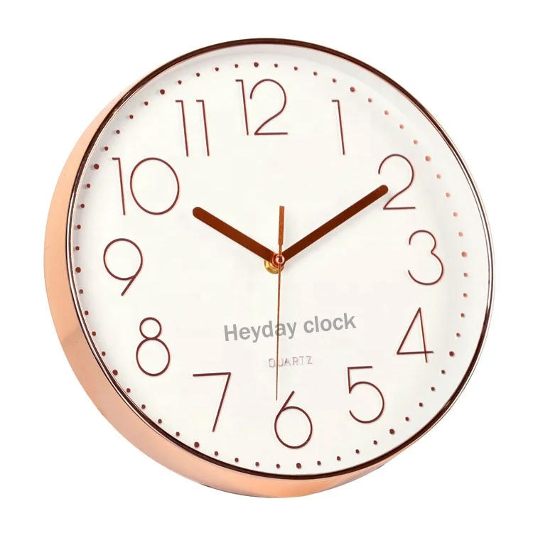 12inch rose gold wall clock for home decoration living room bed room office kitchen hotel