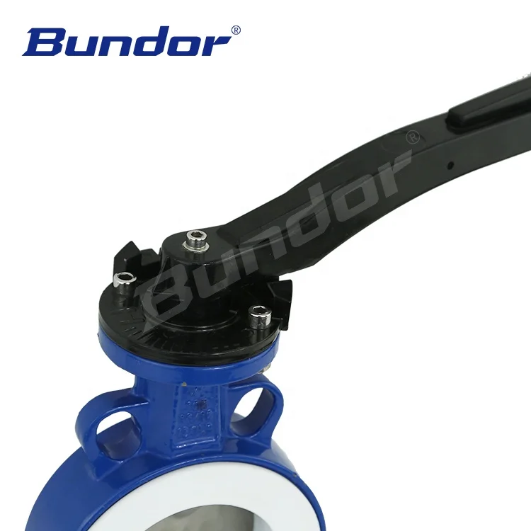 Bundor PN10/16 PTFE 8 Inch Sea Water Wafer Butterfly Valve Price List