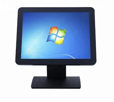 15 Inch 4:3 Ratio 10 Point Projective Capacitive Touch Screen Monitor, Touch POS Monitor, Stable Base No Shaking