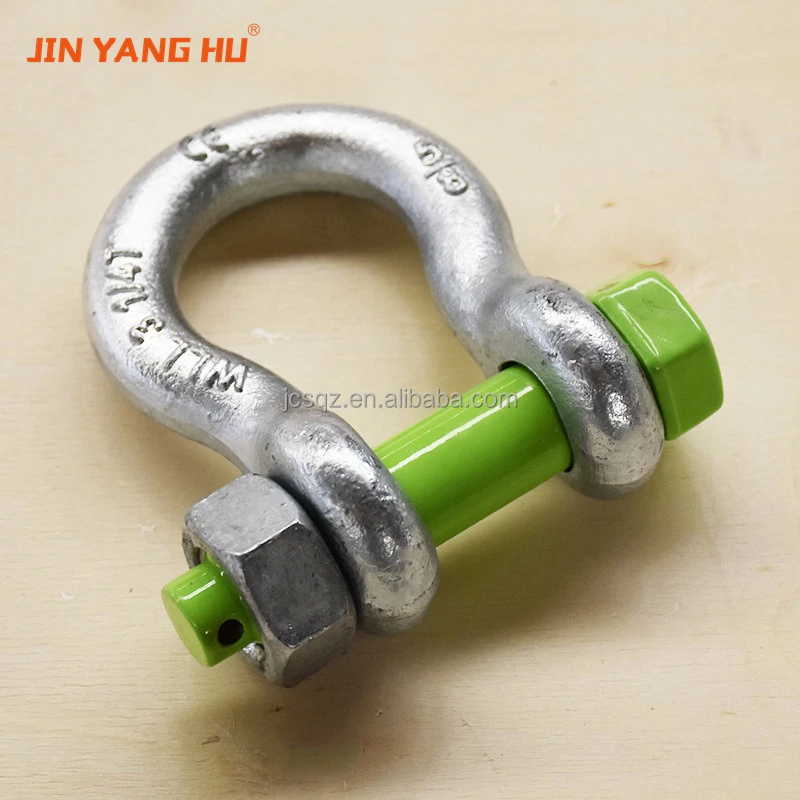 JIN YANG HU US standard type G2130 bow shackle lift with nut anchor shackle Galvanized