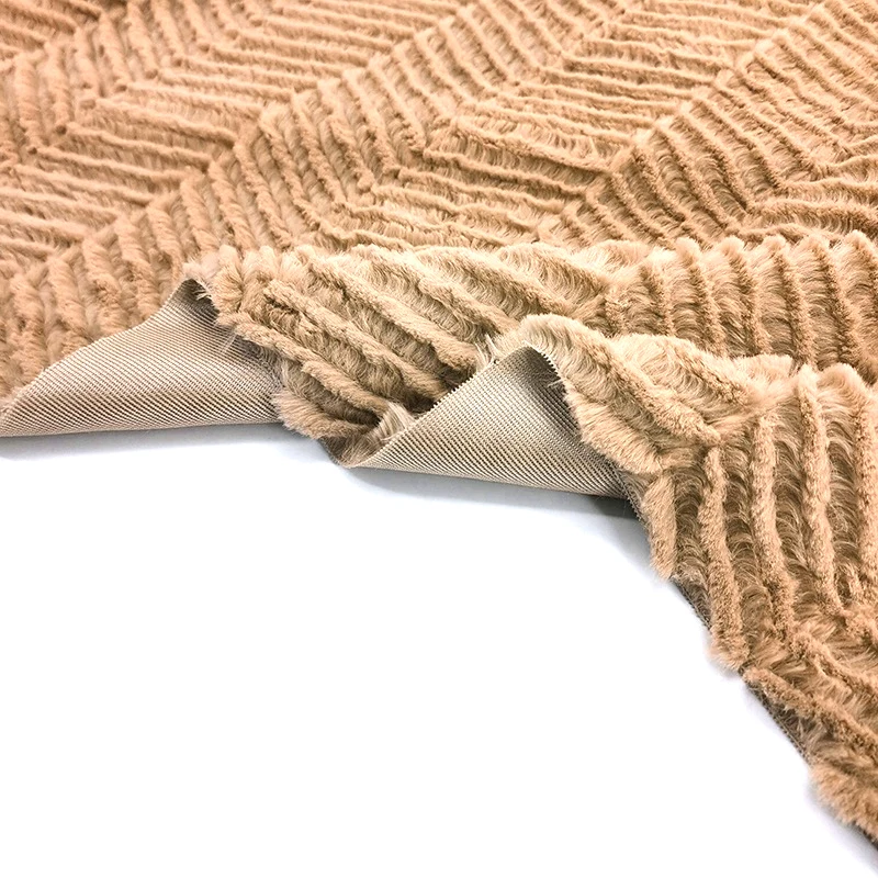 
heavy fleece recycled polyester material faux fur rabbit for home textile 