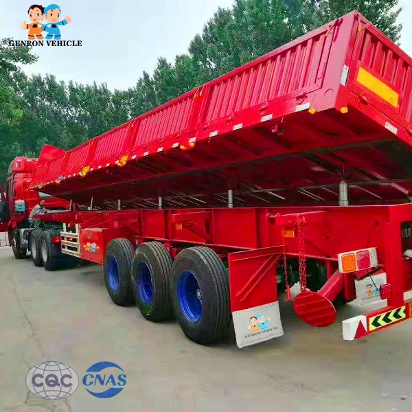 Низкая цена 3 оси боковой Самосвал полуприцеп