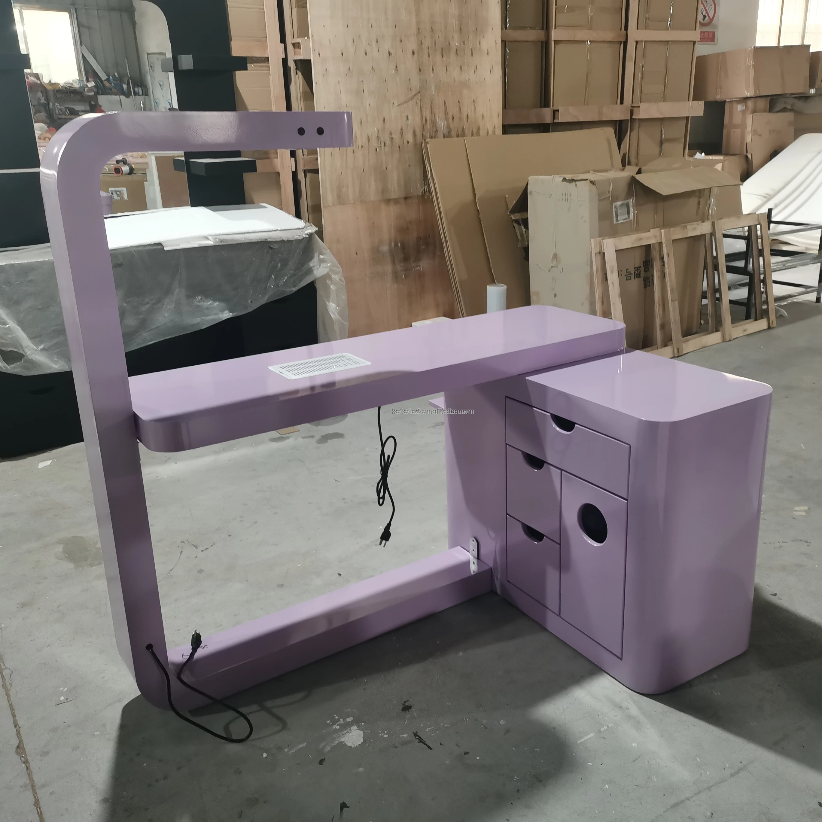 hot sale nail desk nail salon manicure table purple manicure desk