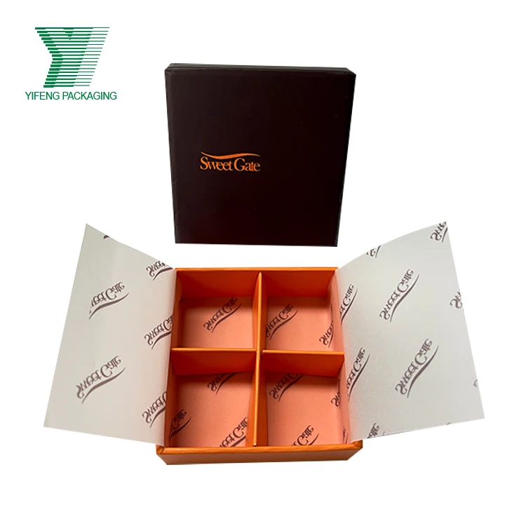 Custom design Christmas gift box chocolate 4 cavity candy wrapping box luxury cardboard packaging chocolate box