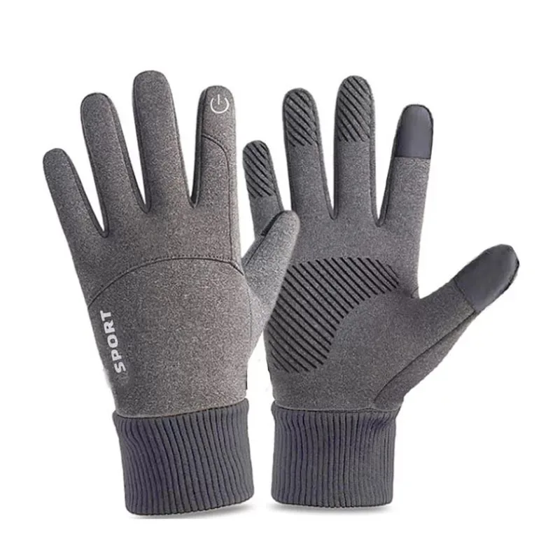Зимние мужские уличные спортивные мотоциклетные теплые перчатки для вождения и бега с сенсорным экраном