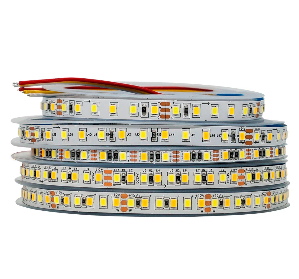 Flexible double color smd led strip lights CCT White Warm White light color 2835 120led IP20  smart led strip 3000K 6500k