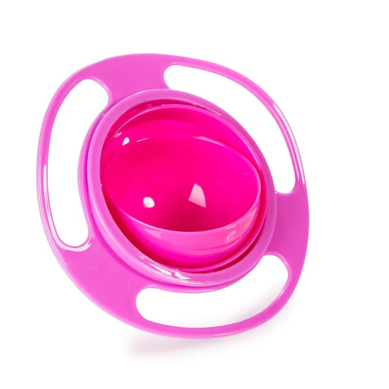 New Arrival Kids Eating Training 360 Degree Rotation Balance Bowl Universal Snack Bowl Dish with Spill Proof Lid