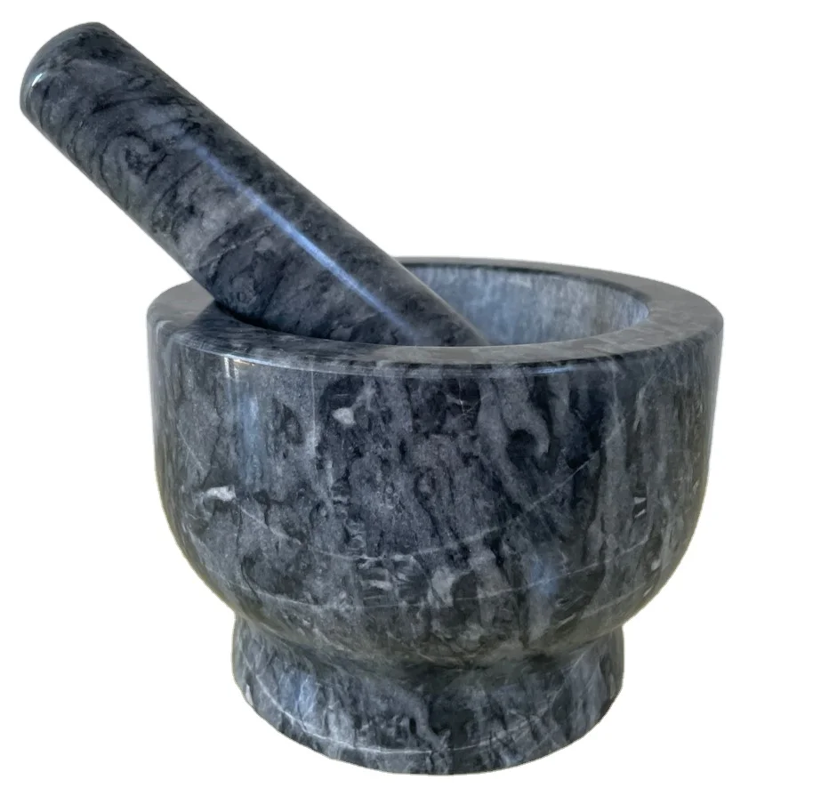 Guacamole Bowl Polished Natural Marble Stone, Grinder and Crusher