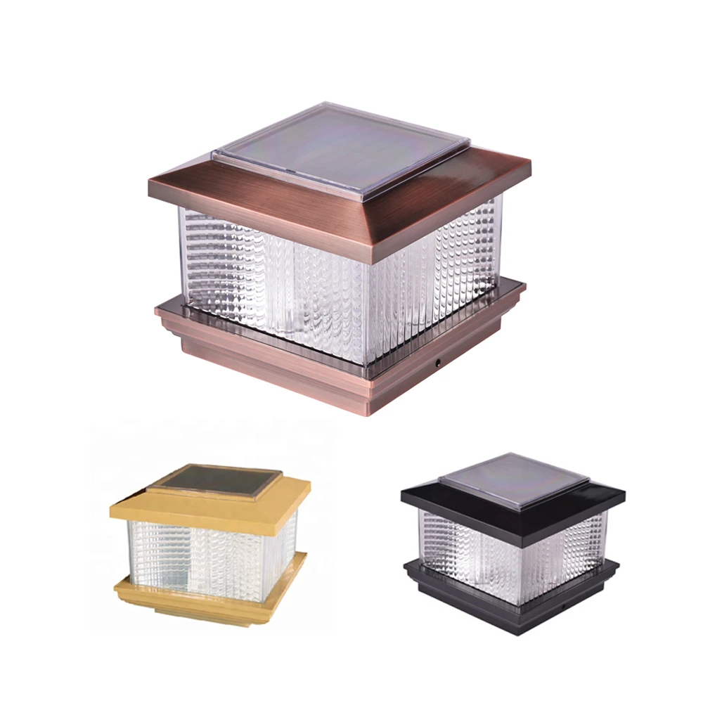 Outdoor Modern Pillar Design Jardin Luz Outdoor Gate High Quality Plastic Solar Light For Fence Post Cap