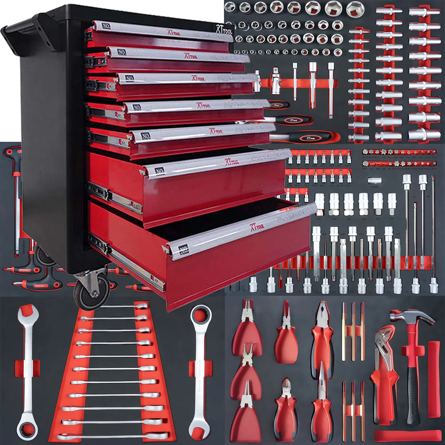 Tool cabinet Iron Cabinet workshop multifunctional drawer storage cabinet thickened toolbox tool cart cart can be customized
