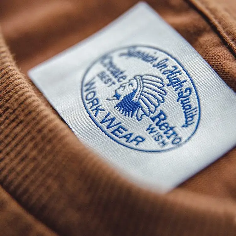 Custom Design Logo Sustainable Caps Main Labels Polyester Woven Labels for Garment Bags