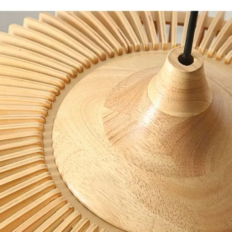 SANDYHA Nordic Retro Log Restaurant Chandeliers Wooden Designer Led Lamp for Home Decor Bedroom Dining Table Lighting Fixtures