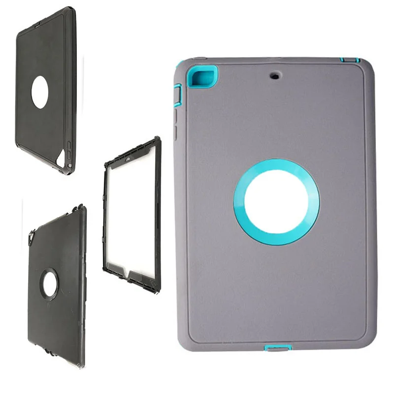 Wholesale Defender Rugged Tablet Case Customize Logo Tri Layer Defender Holster Clip Kids Tablet Covers Cases for ipad mini 4 5