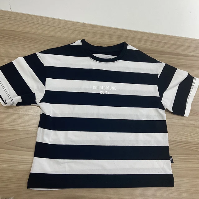 2024 Hot Sale 3- 14 Years Kids Wear Spring Summer Loose striped short sleeved  Kids t Shirt for children