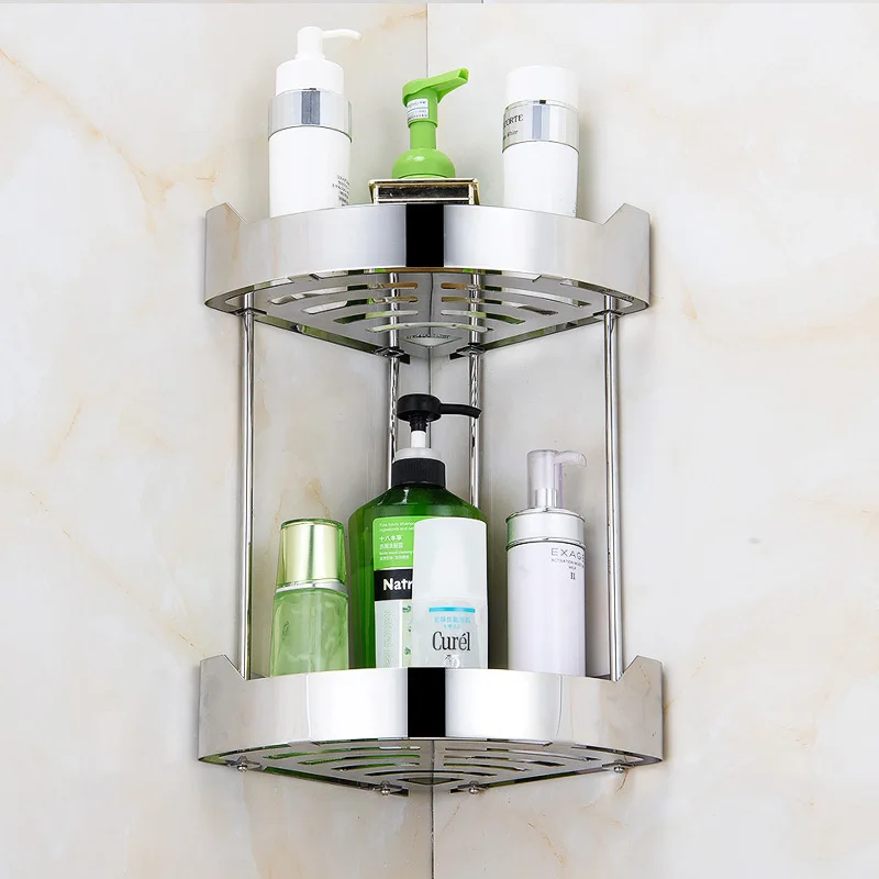 New style stainless steel wall rack shower corner bathroom shelf