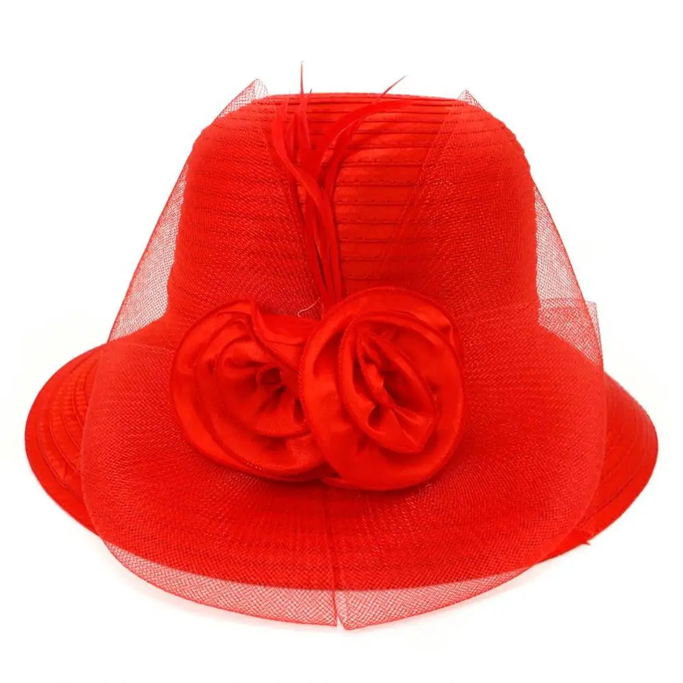 Millinery причудливые черные женские церковные шляпы Sinamay украшения оптом простые белые