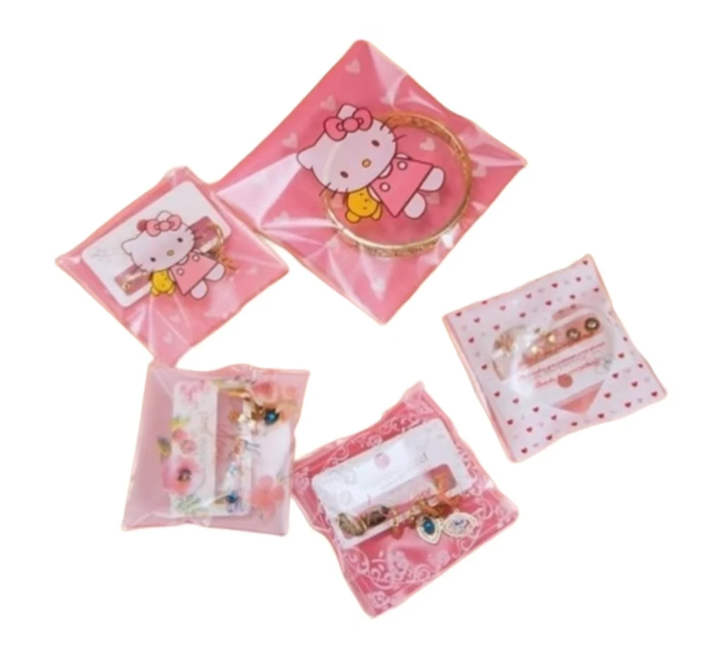 Kitty Cookie Bag homemade Pink Self Sealing Cute Bubble Gum Candy Pouch Cellophane Packaging Bags