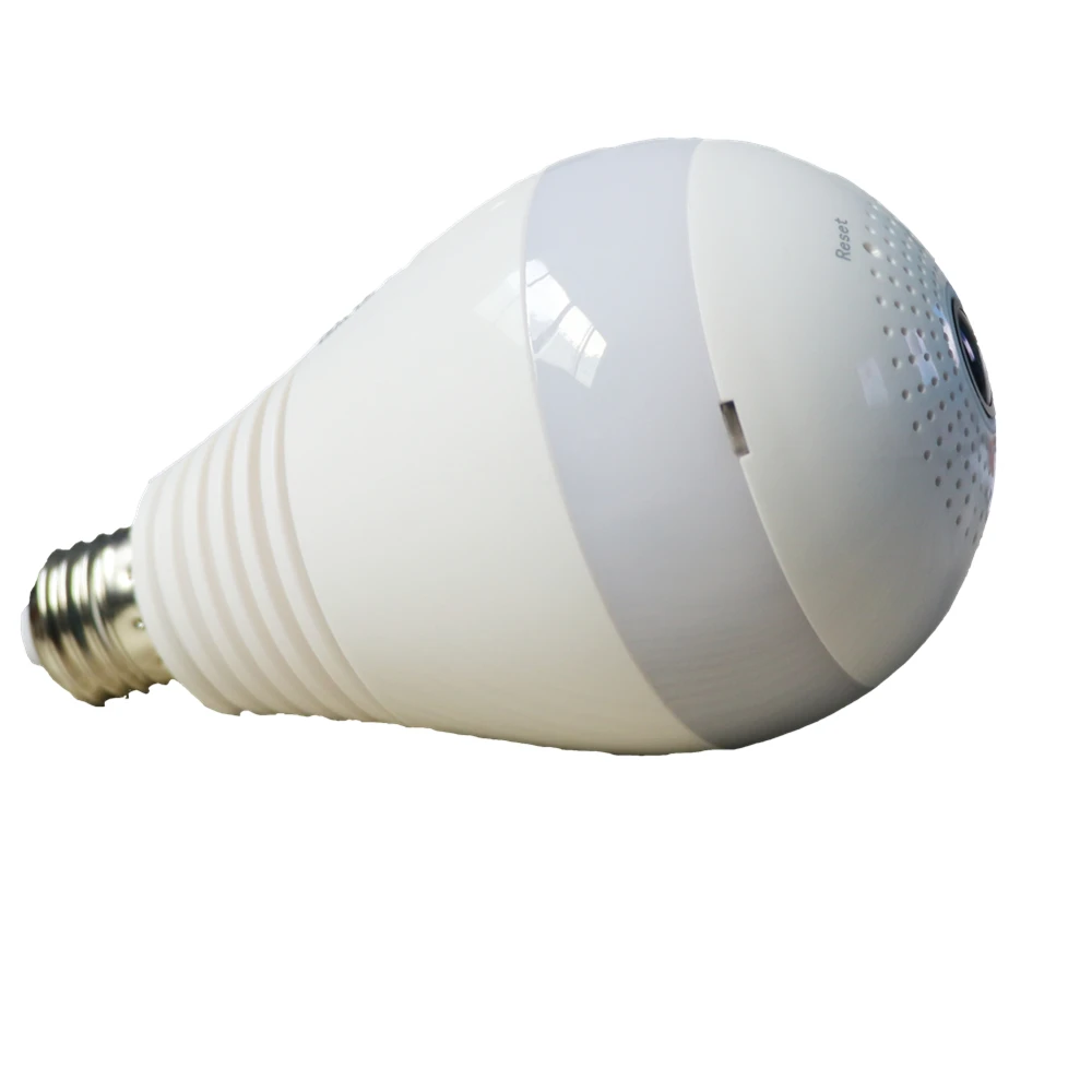 360 degree LED light 1080P wireless panoramic home security wifi CCTV fisheye bulb lamp two ways audio E27 camera