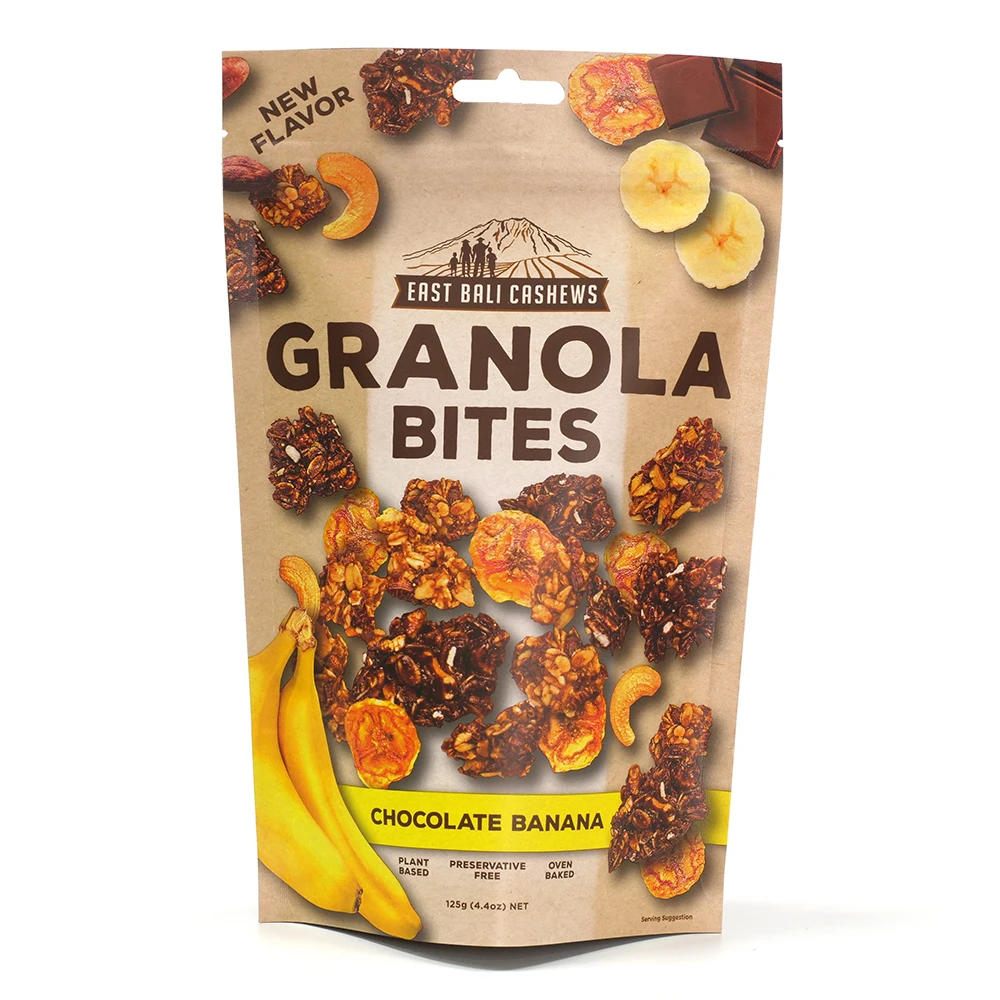 Recycle stand up pouch zip lock dried biodegradable kraft paper bag food packaging bag manufacturers