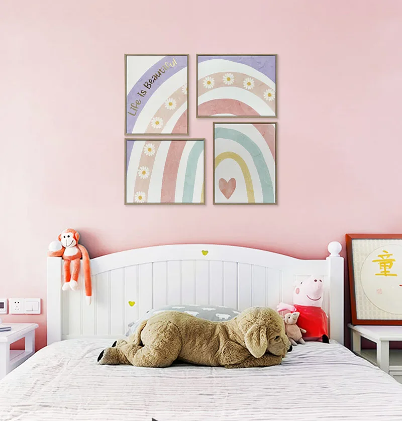 Гелевая Радужная краска, 4 штуки, украшение в рамке, Настенный декор, штукатурка для детской комнаты